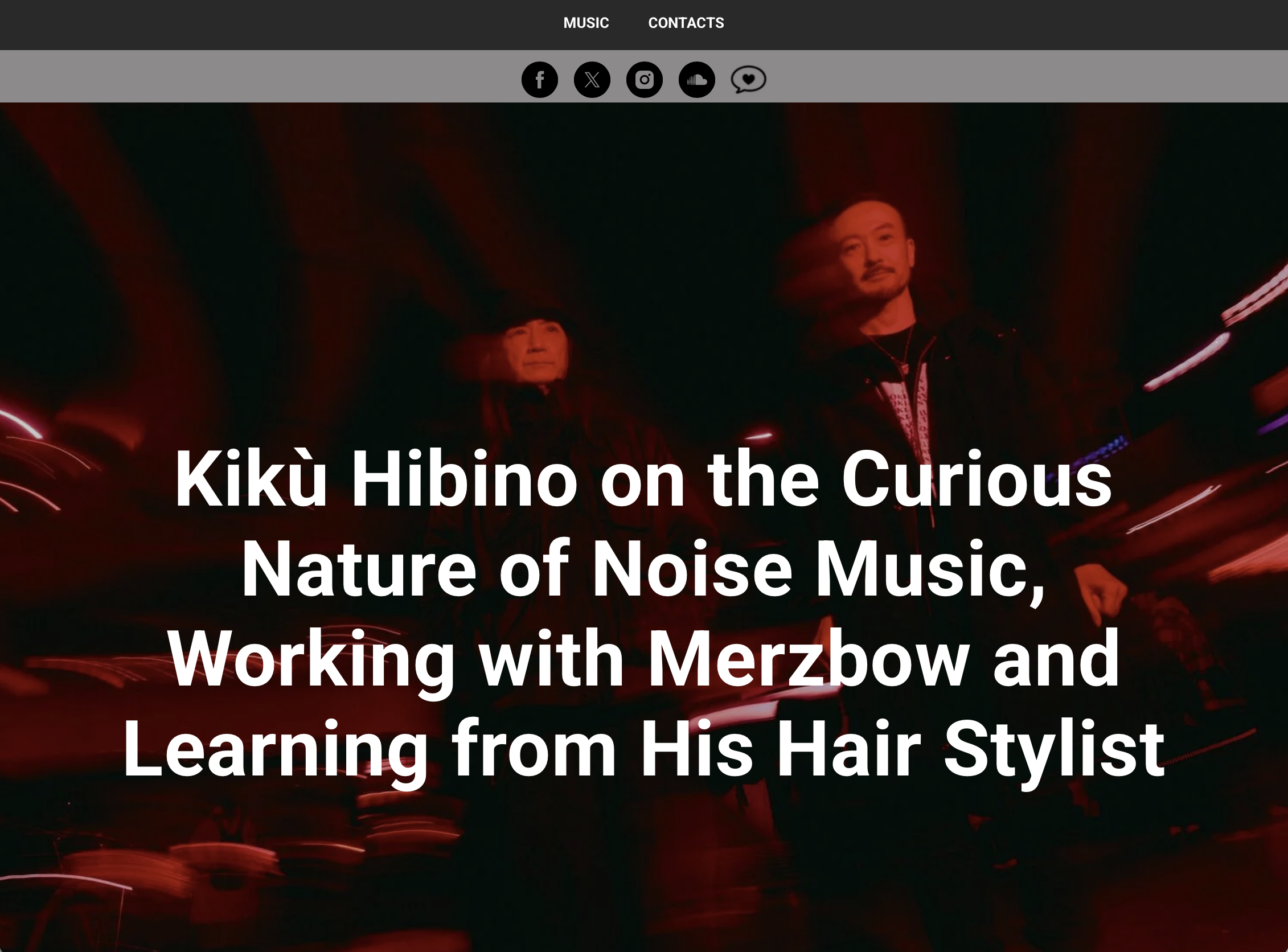Kikù Hibino on the Curious Nature of Noise Music, Working with Merzbow and Learning from His Hair Stylist
