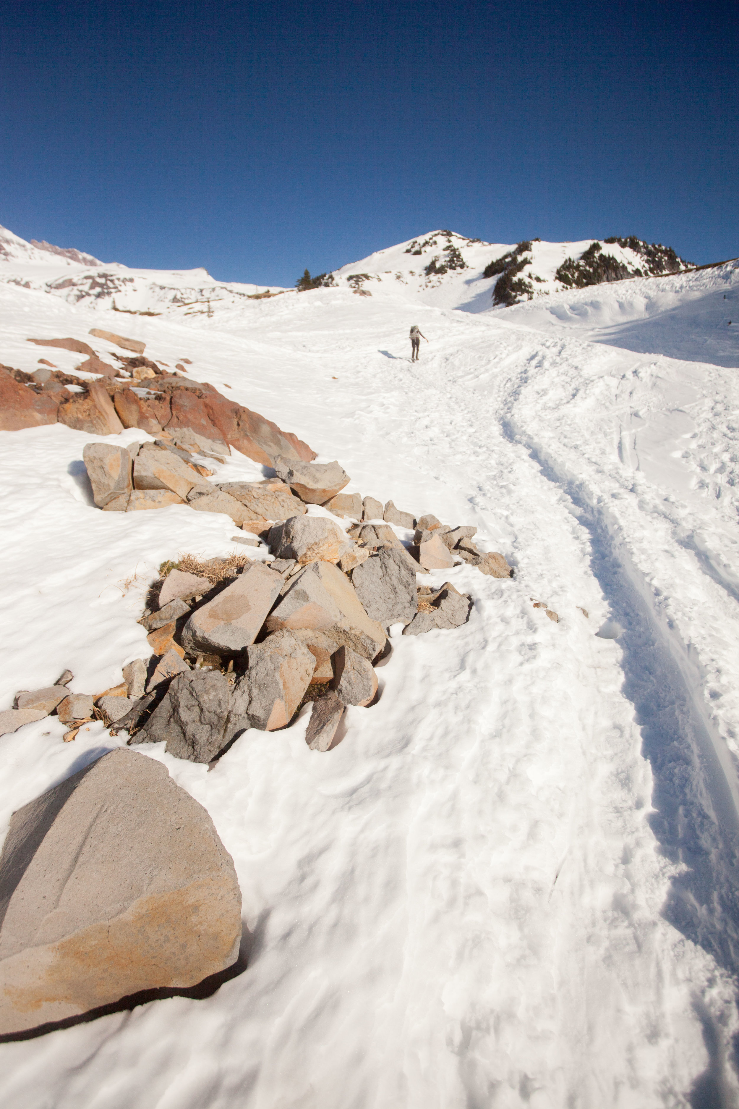 Climbing up towards Panorama Point, the trail is well packed.