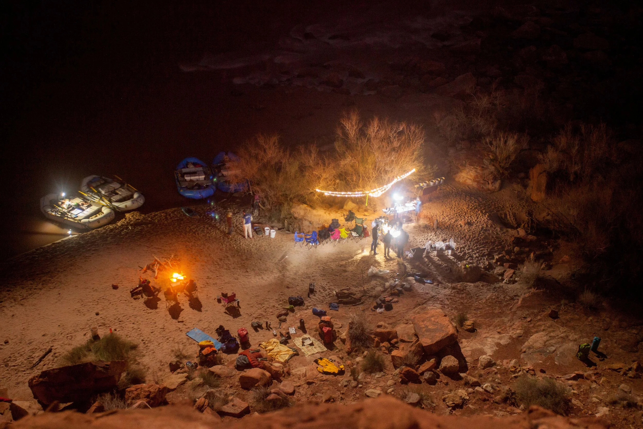 Our sprawling camp at night