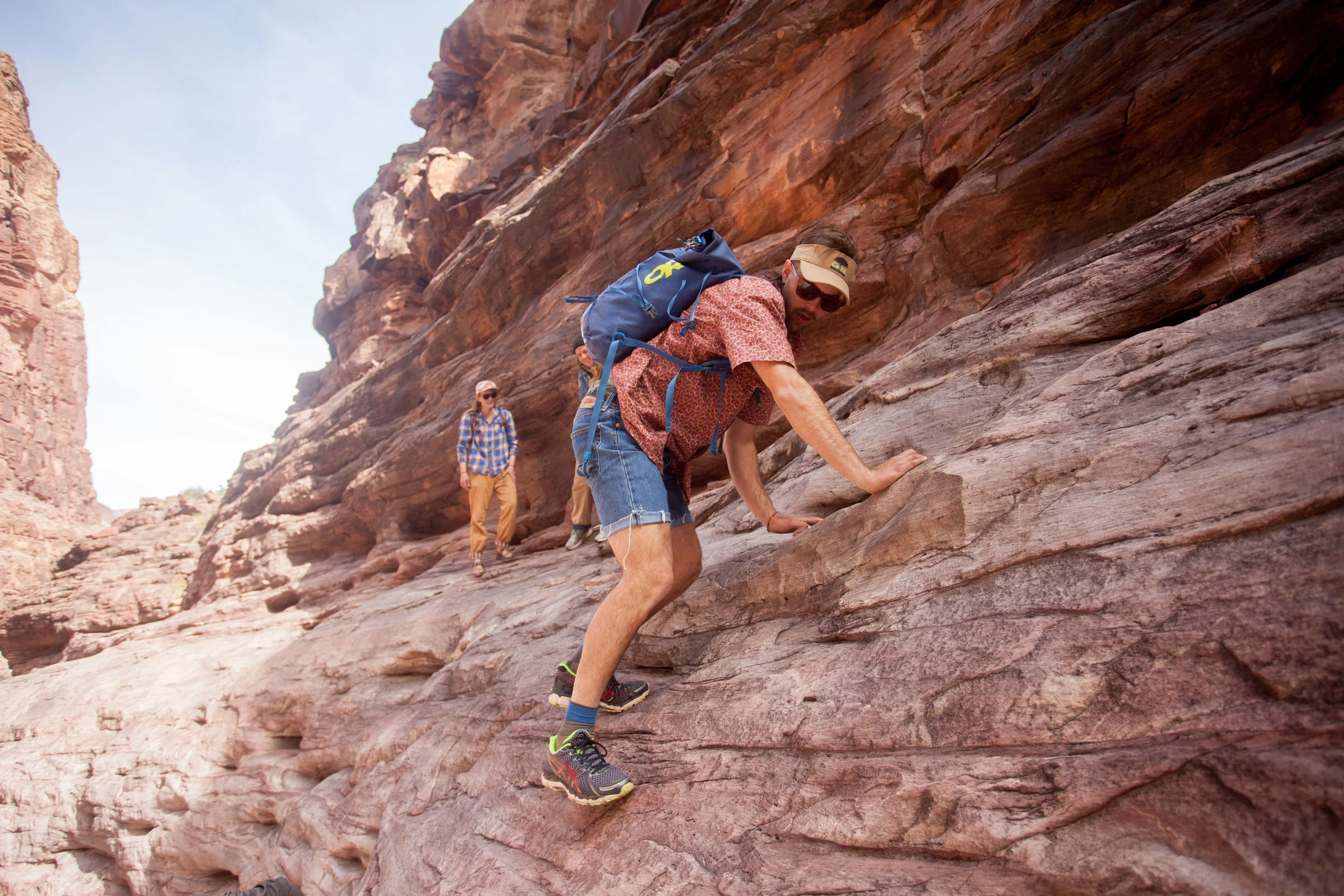 Scrambling up Papago Canyon near Nevill's Camp