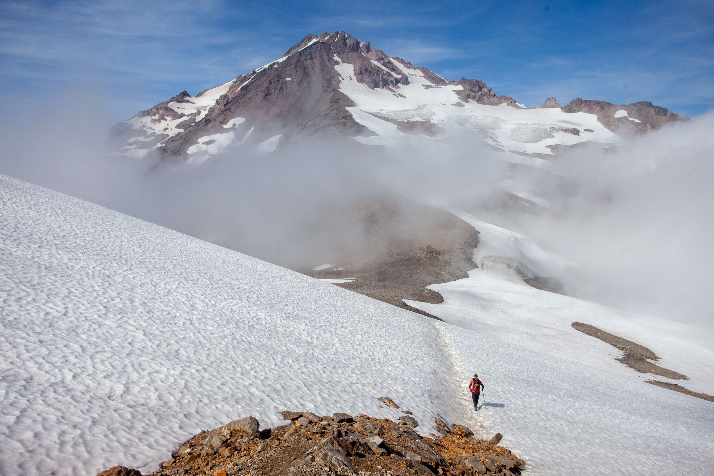 Looking up at Glacier from above Glacier Gap