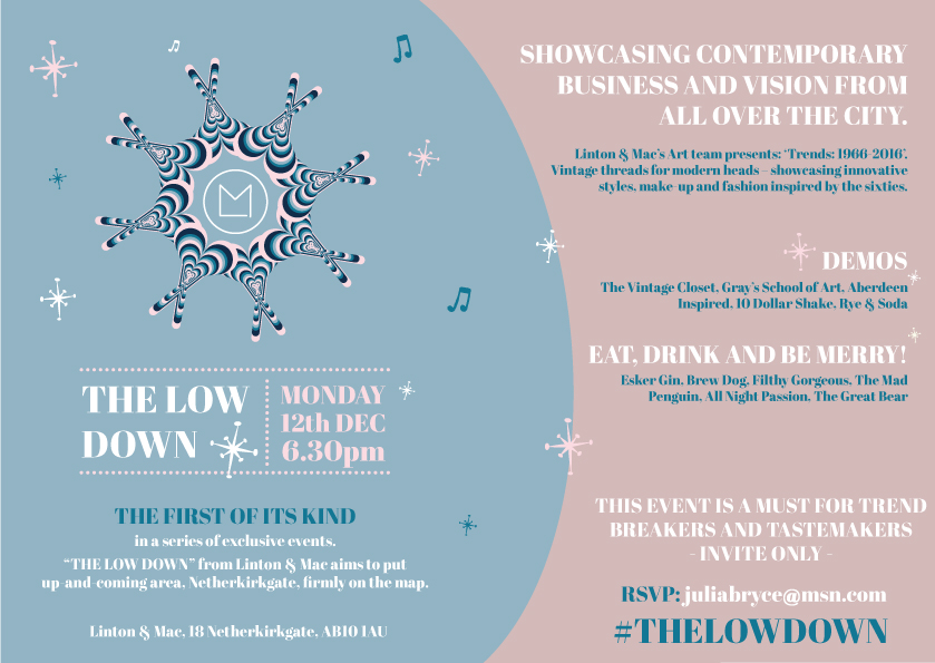 Invitation for The Low Down Event, from Paper Skeleton