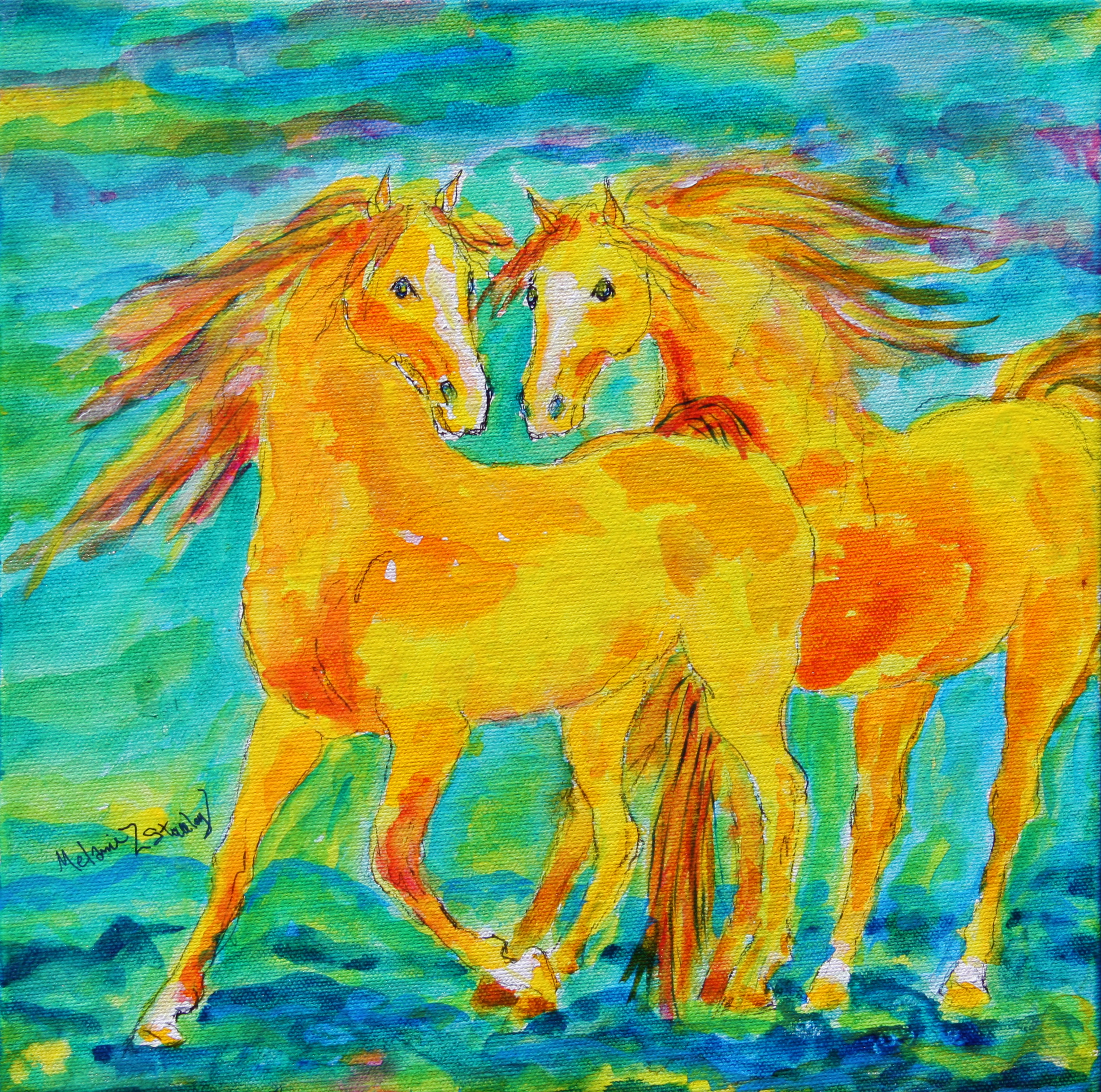 Touched by Sunlight, Acrylic and Ink