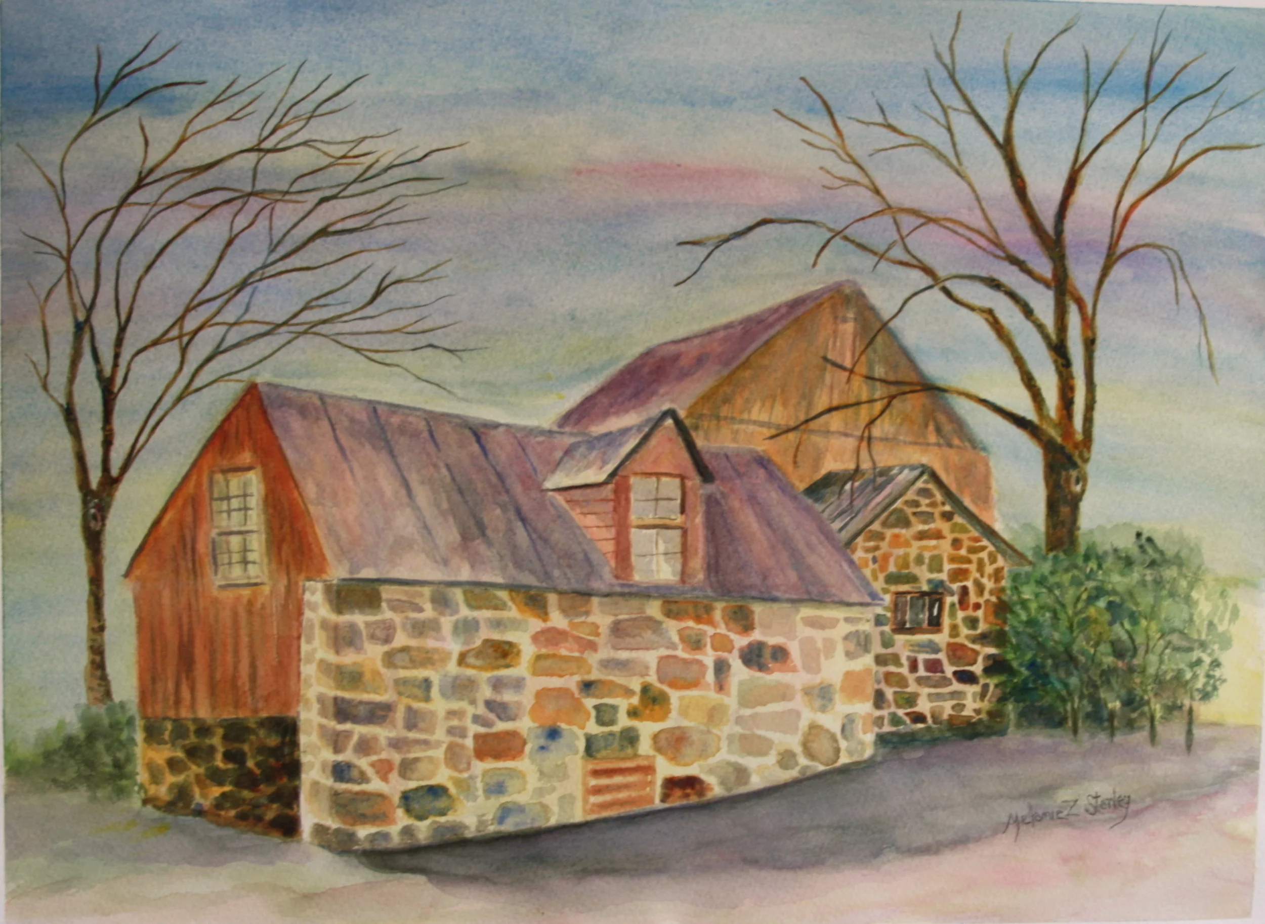 Barn at Stoneleigh, Watercolor