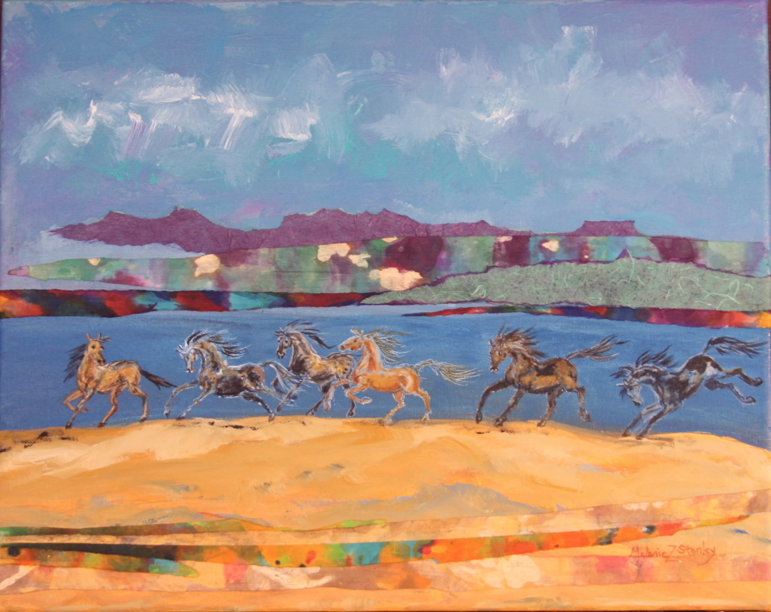 Wild Horses In An Abstract World, Mixed Media