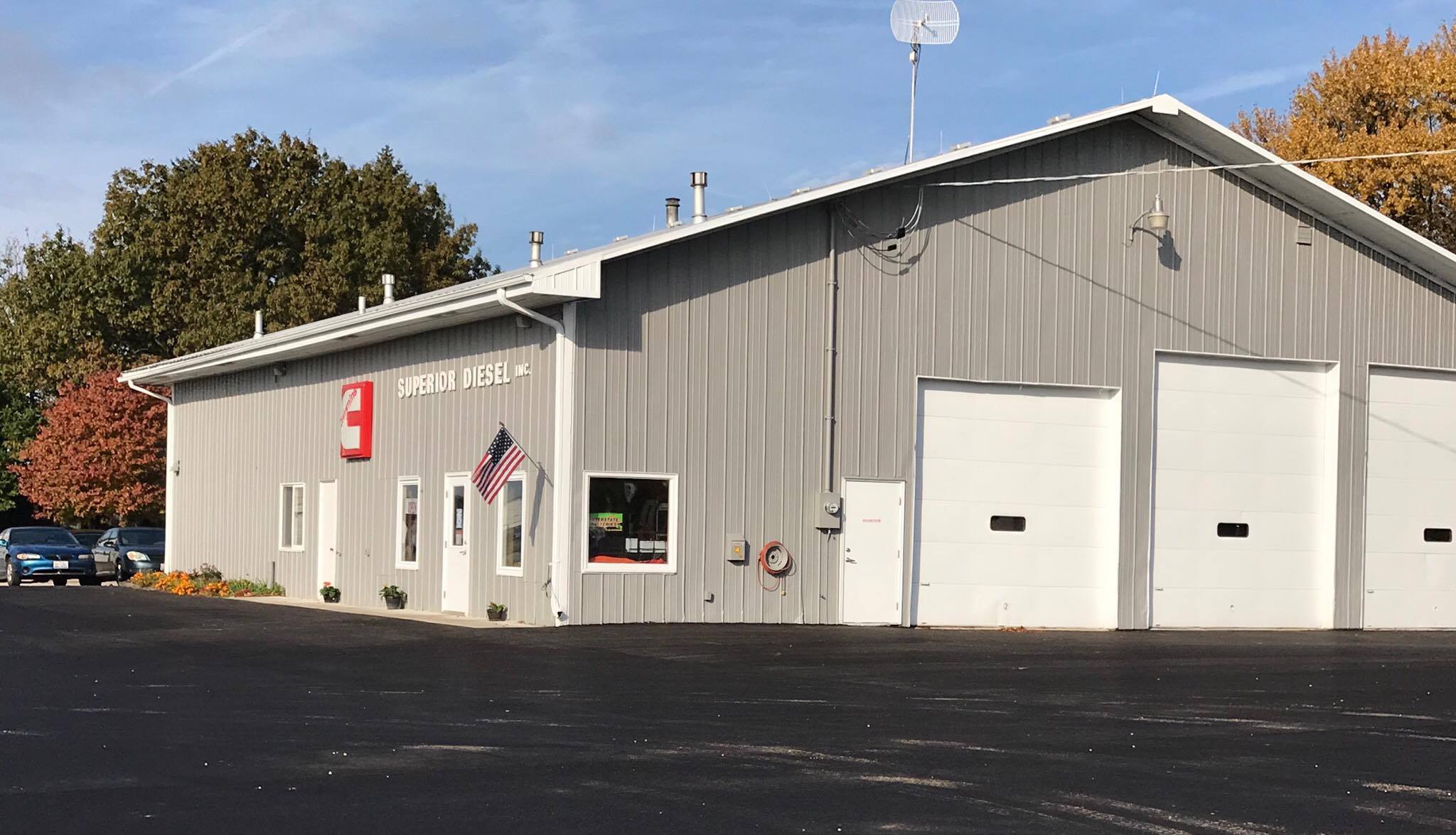 Superior Diesel's new paved parking lot and complete exterior paint job look terrific on Hwy 30 in Waterman.