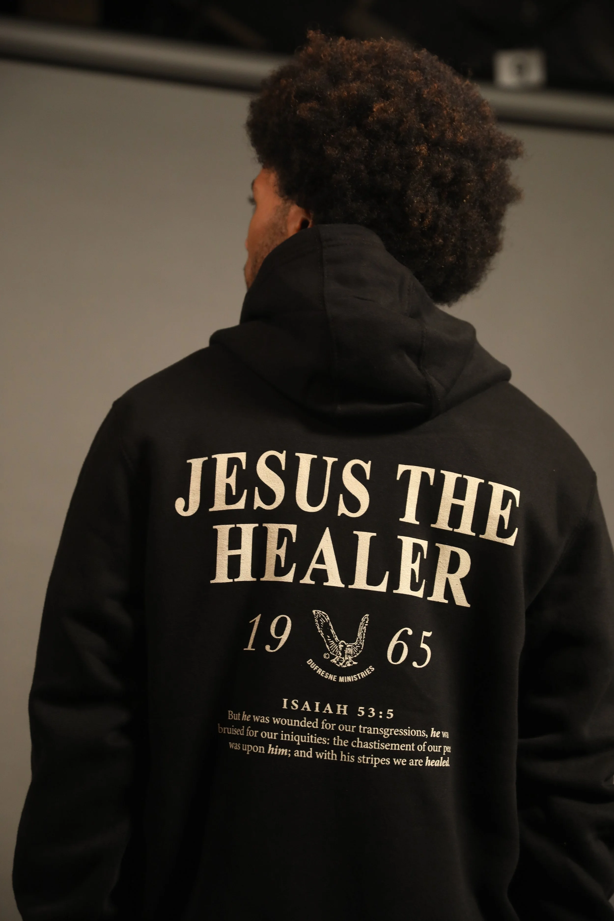 Jesus The Healer Zip-Up Hoodie Black — Dufresne Ministries