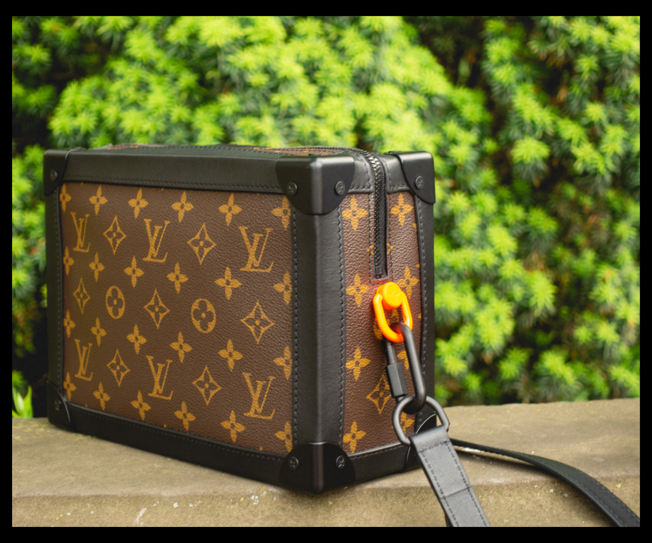 Louis Vuitton Virgil Abloh Brown Monogram Coated Canvas Chain Clutch Gold Hardware, 2019 (Very Good), Womens Handbag