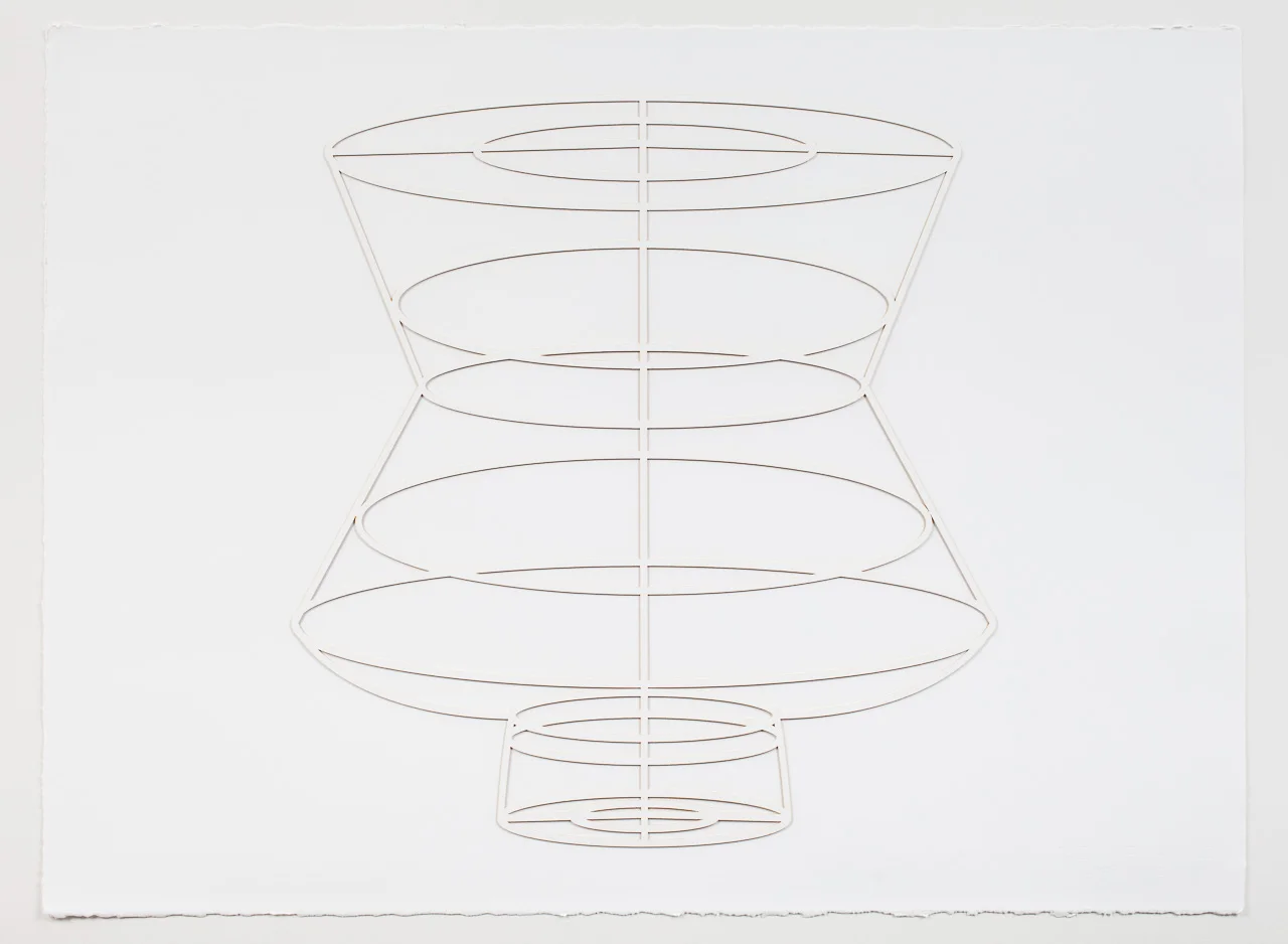 White on white s. hamada, paper, 22" x 30"
