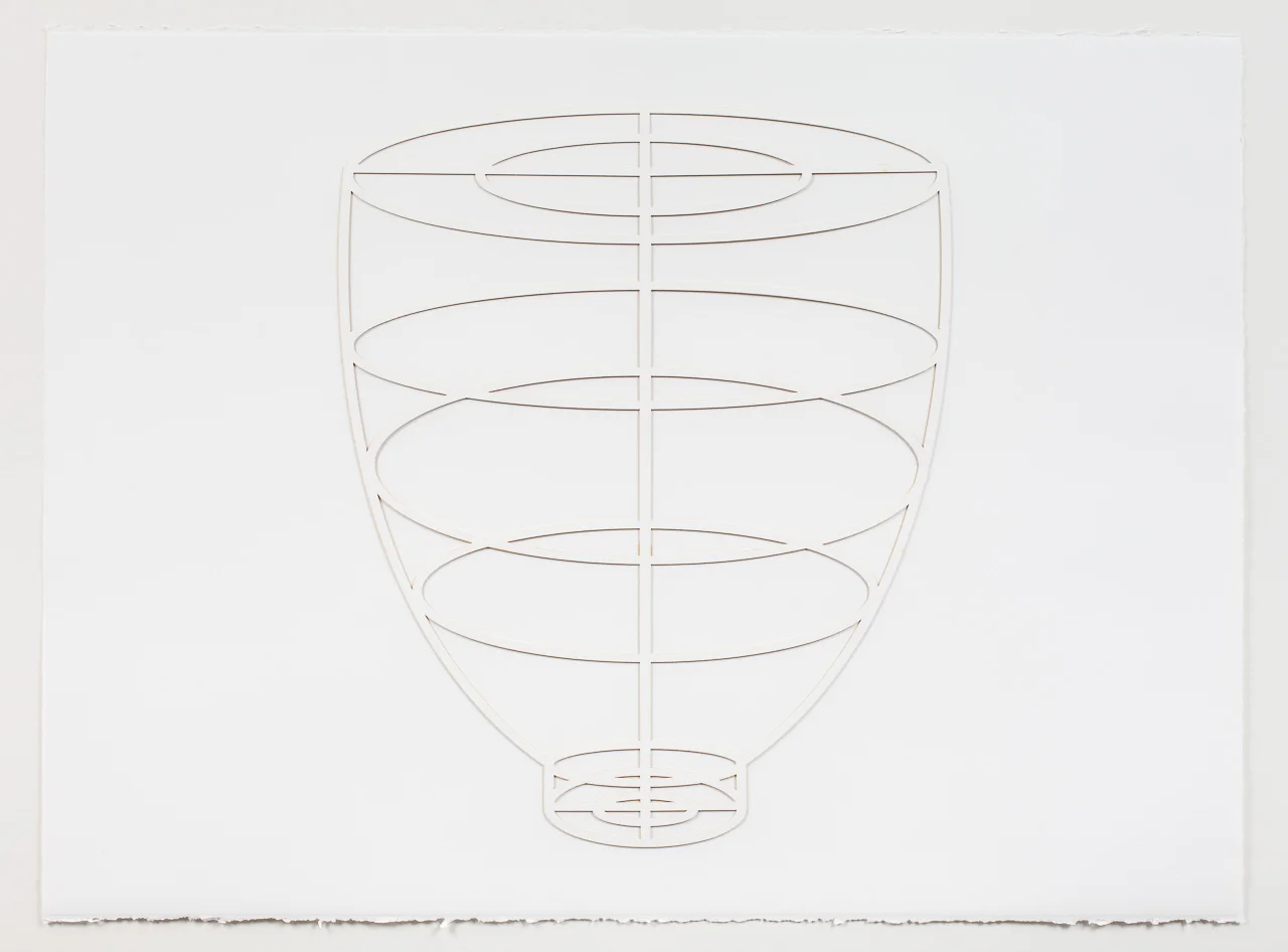 White on white l. rie, paper, 22" x 30"