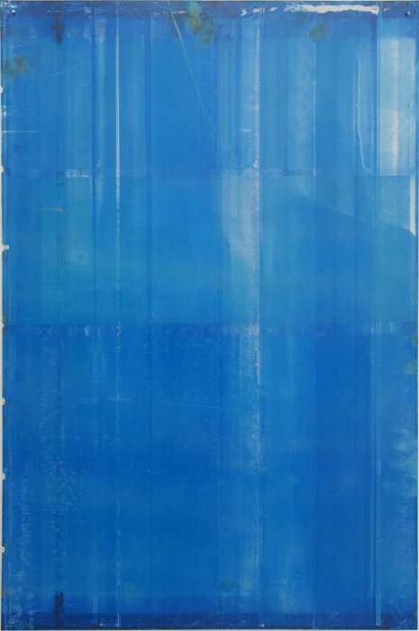 Ryan Foerster, Miami Blue - printing plate , 2012, aluminum printing plate, 35 x 23 in