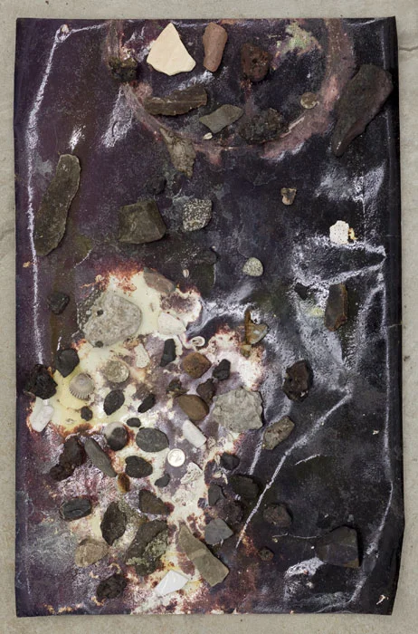 Ryan Foerster, Sudbury, brighton beach etc. , 2012, C-print with slag and rocks, 30 x 20 x 2.5 in