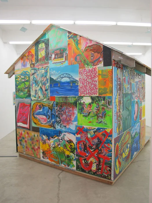 Andy Cross, House Painter , 2012, paintings, construction materials, 125 x 137 x 144 in (back)
