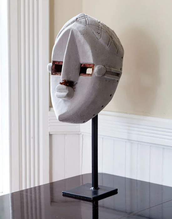 Keith Sonnier, Mr. Smith (Flocked Relic Series) , 2011, African mask, flocking, 19.5 x 7 x 6 in