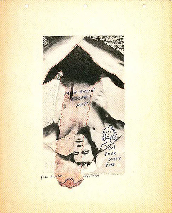 Ray Johnson, Untitled (Marianne Moore’s Hat) , 1974, collage, 13.5 x 11.25 in