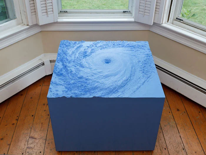 Nathaniel Robinson, Weather , 2012, modified gypsum cement, glass fiber, wood, polyurethane foam, paint, 22 x 30 x 30 in