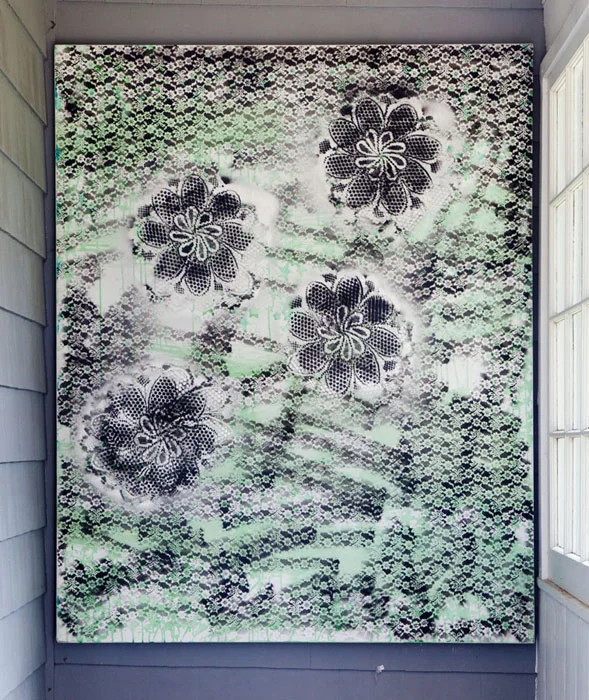 Tamara Gonzales, Dark Pond Andy , 2010, spray paint on canvas, 60 x 48 in