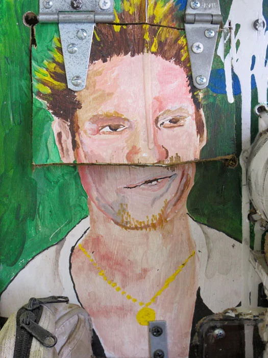 Justin Lieberman, Rocking House with Points of Reference (from New Homes for America) (detail), 2011, mixed media, 45 x 30 x 25 in