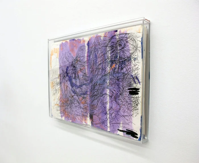 Chris Churchill, Moderns , 2012, sketch book in acrylic box, 12 1/2 x 17 in
