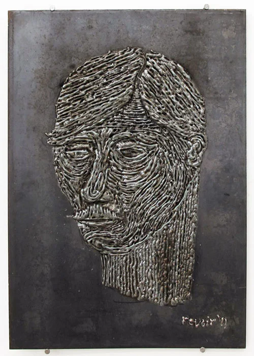 Grayson Revoir, Portrait of Loren Kramar , 2011, welding, steel, 21 x 15 in