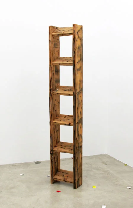 Grayson Revoir, Spike van Cleve , 2011, wood, screws, 83 x 15.75 x 7.25 in