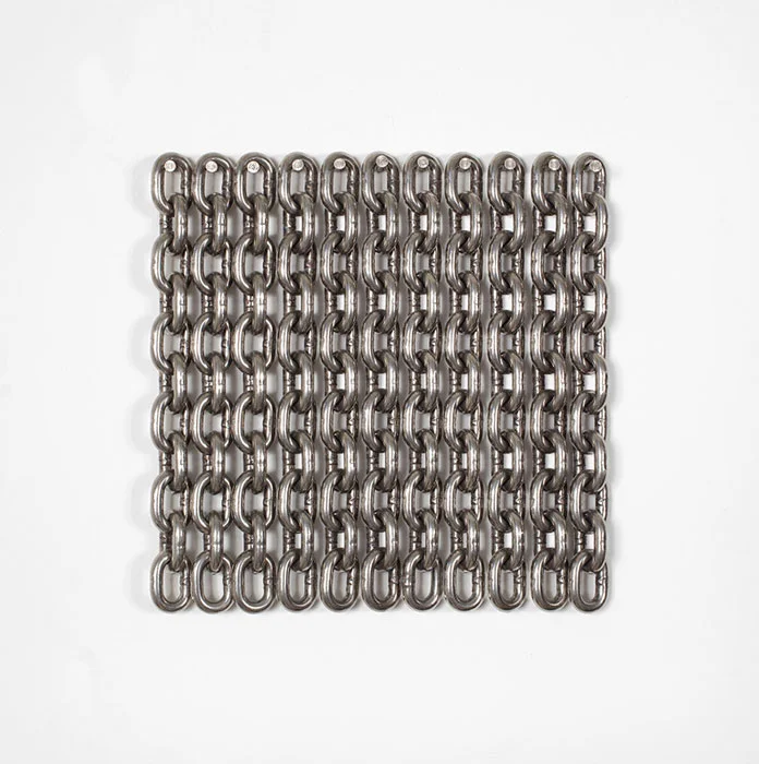Davina Semo, I’VE STILL GOT THE DEATH IN ME, 2011, stainless steel chain, 12 x 12 in