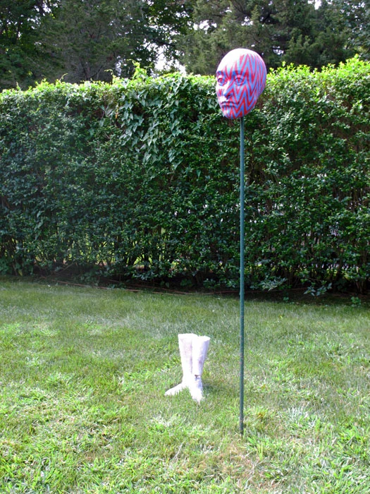 Sascha Braunig, Scarecrow , 2011, foam, foam coat, paint, steel rod, hydrocal, dimensions variable