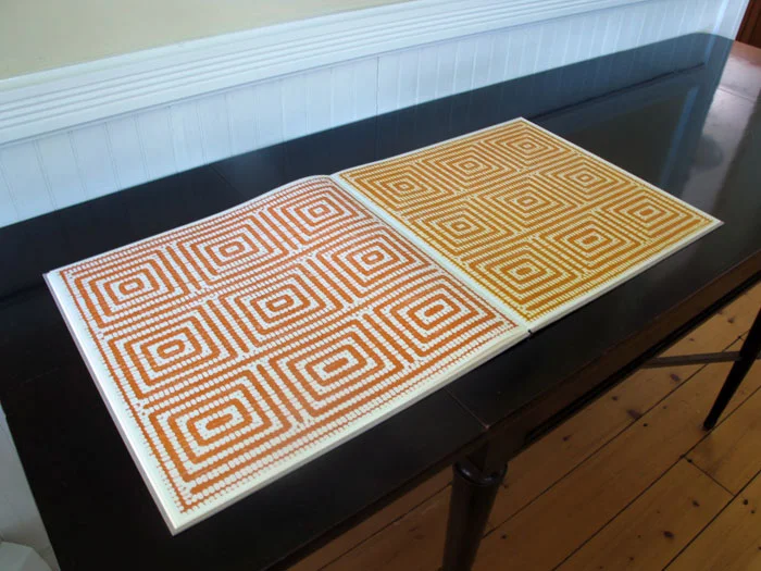 Dan Walsh, Diptych , 2010, woodcut on Siramine paper, 15.25 x 15.25 in, Edition 20/30