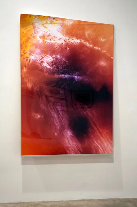 Raphael Hefti, Untitled , 2011, Lycopodium flower pollen on Barytype paper, 63 x 43.3 in