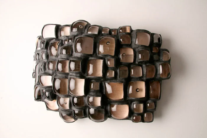 Graham Caldwell, Anachronism , 2010, Blown glass, epoxy, wood, 19 x 27 x 8 in