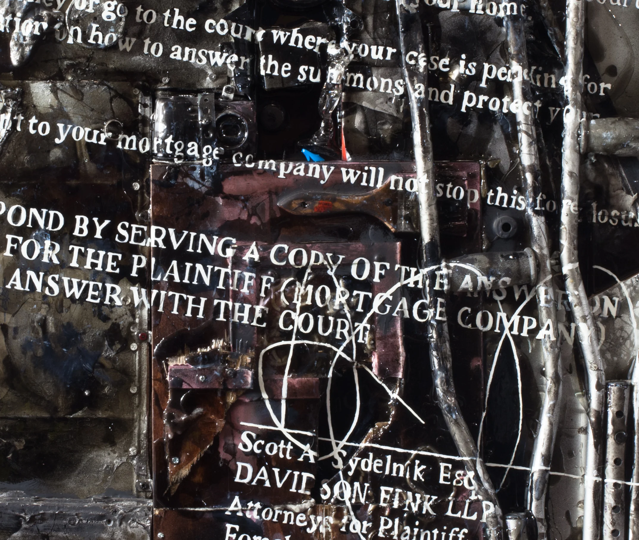 Justin Lieberman, The Judas Cradle (detail), 2014, mixed media, 60 x 40 in