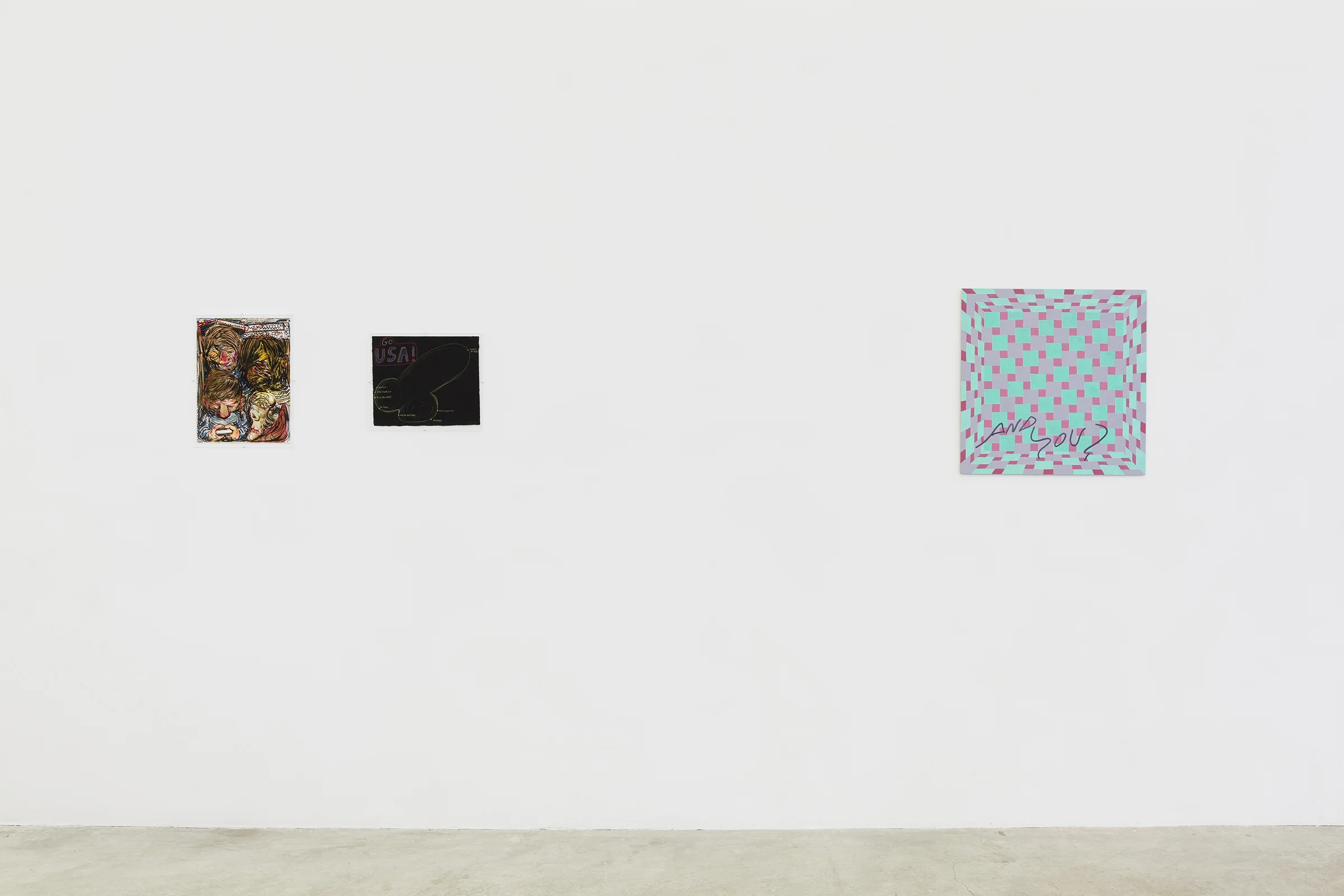 Installation view, Every day in every way I’m freely opening my senses to the beauty in myself and opening up to all the beauty around me and in all the people I will encounter , Martos Gallery, New York, 2014
