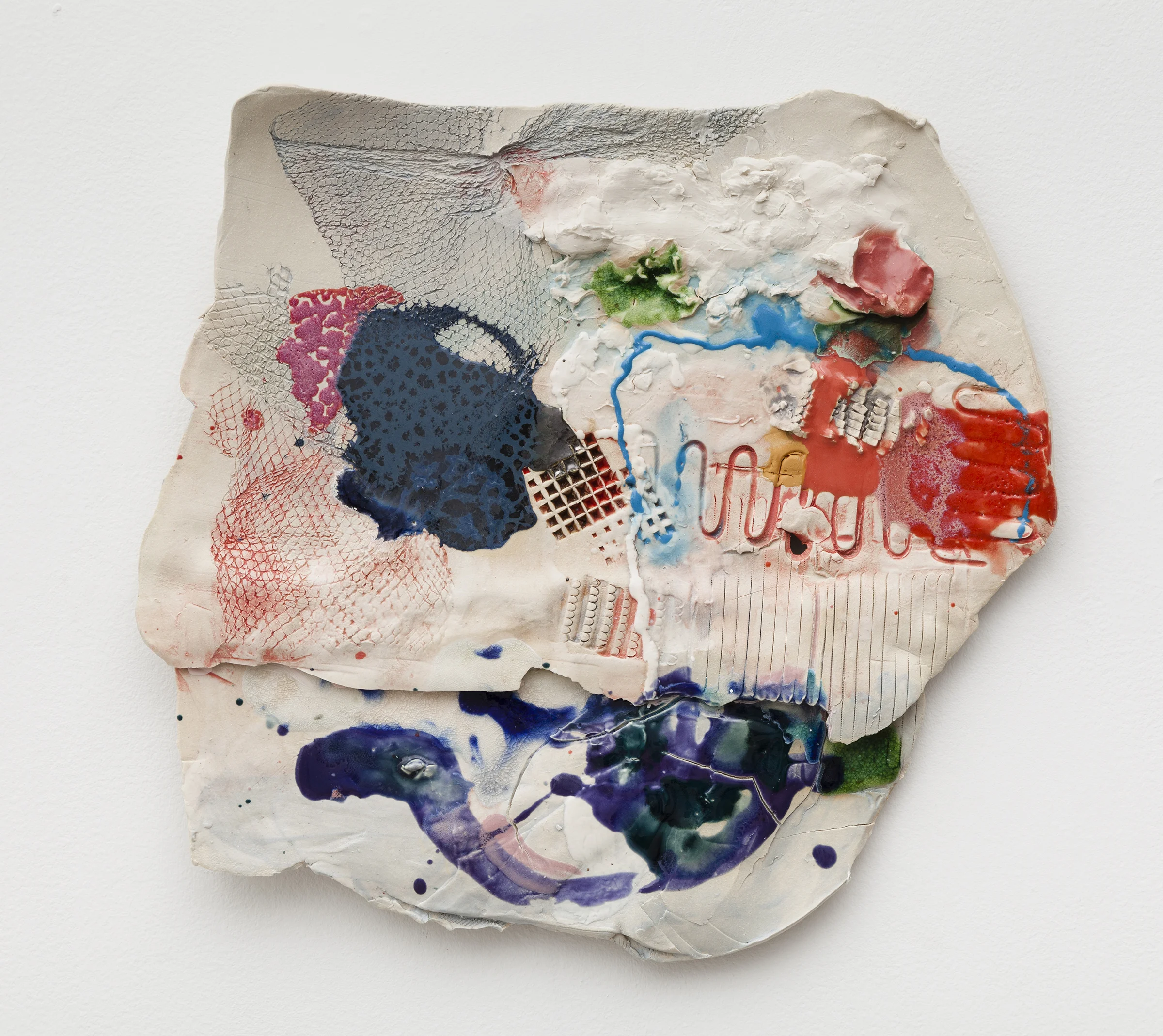 Jennie Jieun Lee, Symphony No. 5 (disco remix) , 2015, glazed stoneware, 16 x 17 x 0.5 in