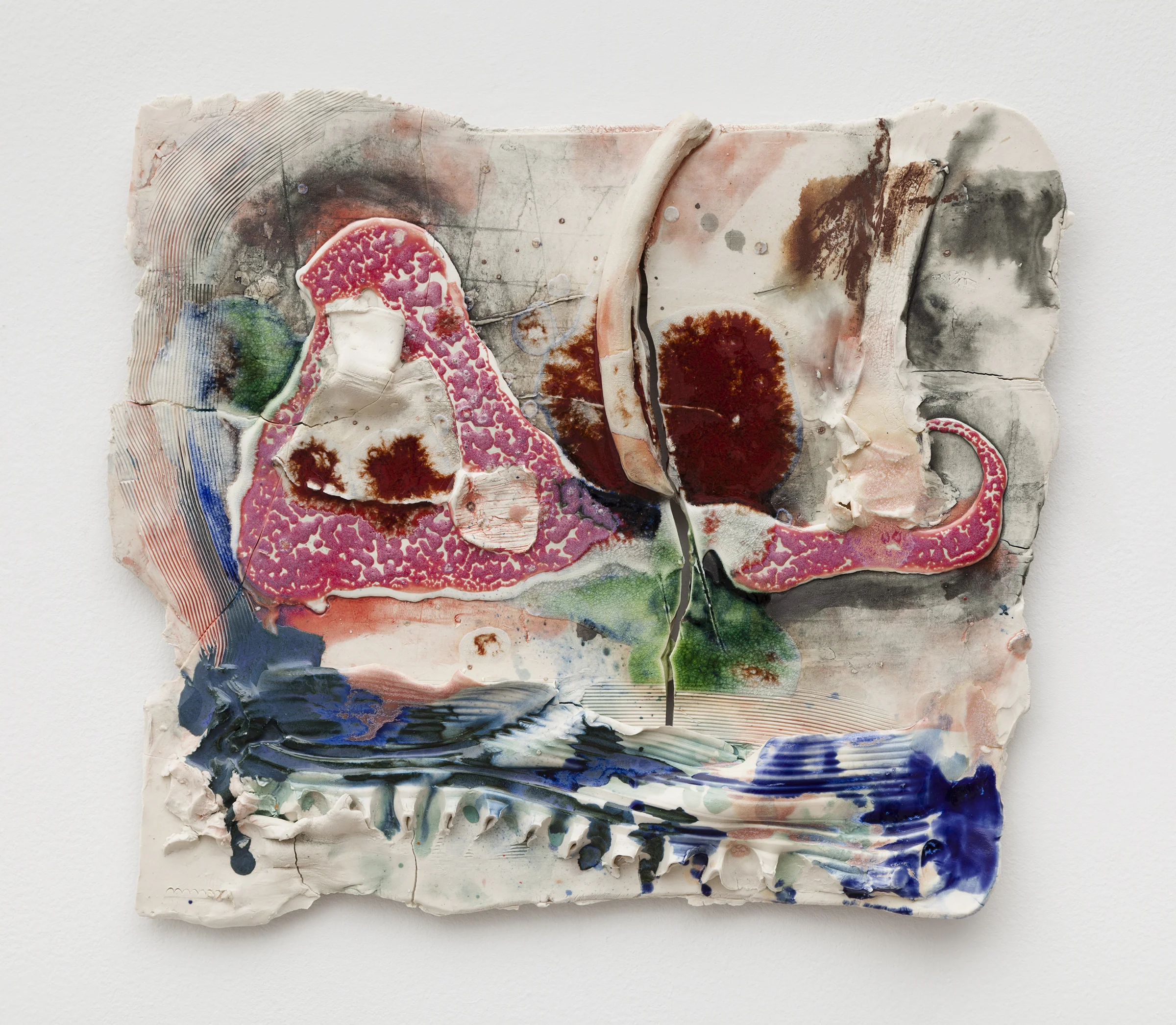 Jennie Jieun Lee, Symphony No. 40 (G Minor) , 2015, glazed stoneware, 16 x 17 x 0.5 in