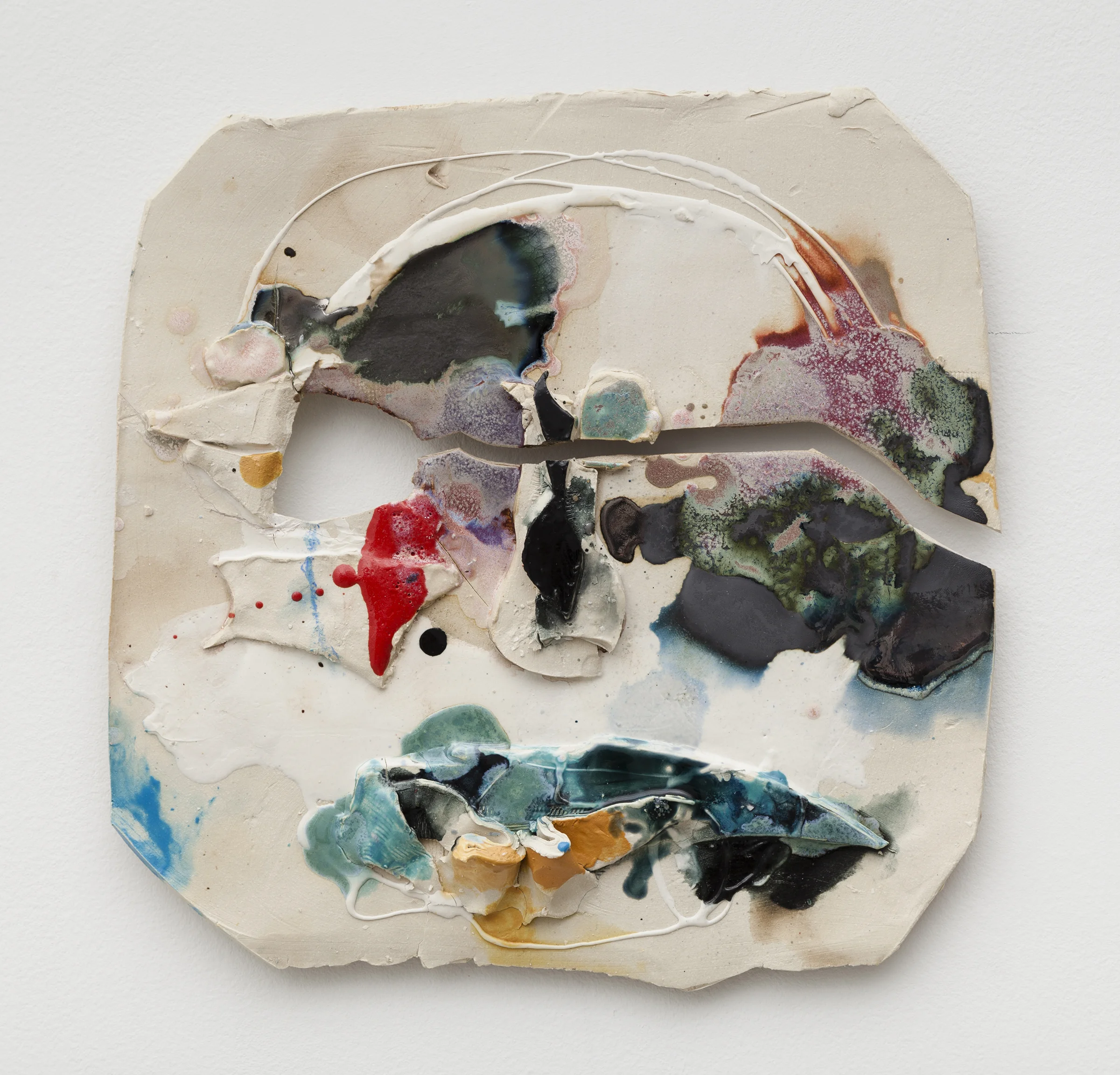 Jennie Jieun Lee, Etude for Piano No. 21 in C , 2015, glazed stoneware, 16 x 16 x 0.5 in