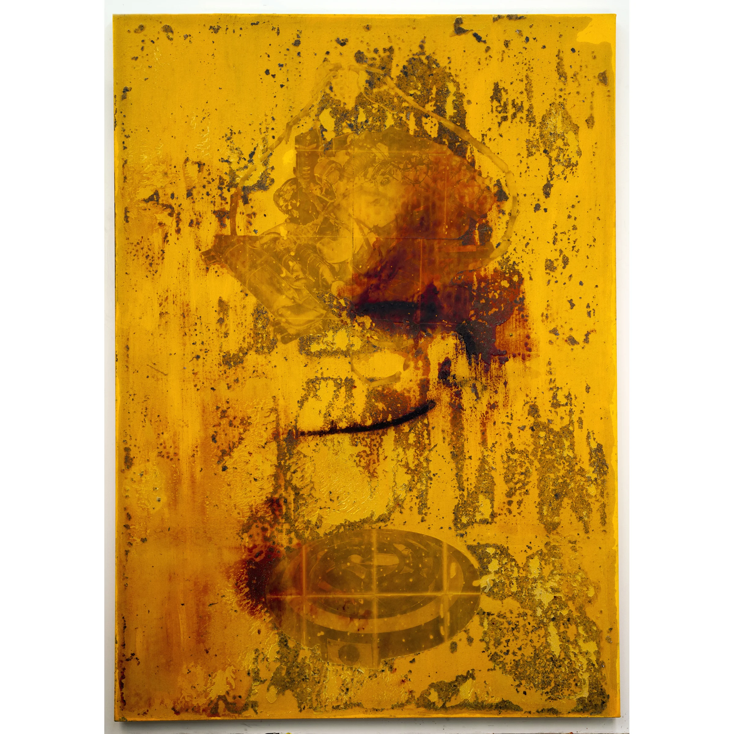 JPW3, SSB w/ F w/O , 2015, wax, ink and acrylic on canvas, 84 x 60 in