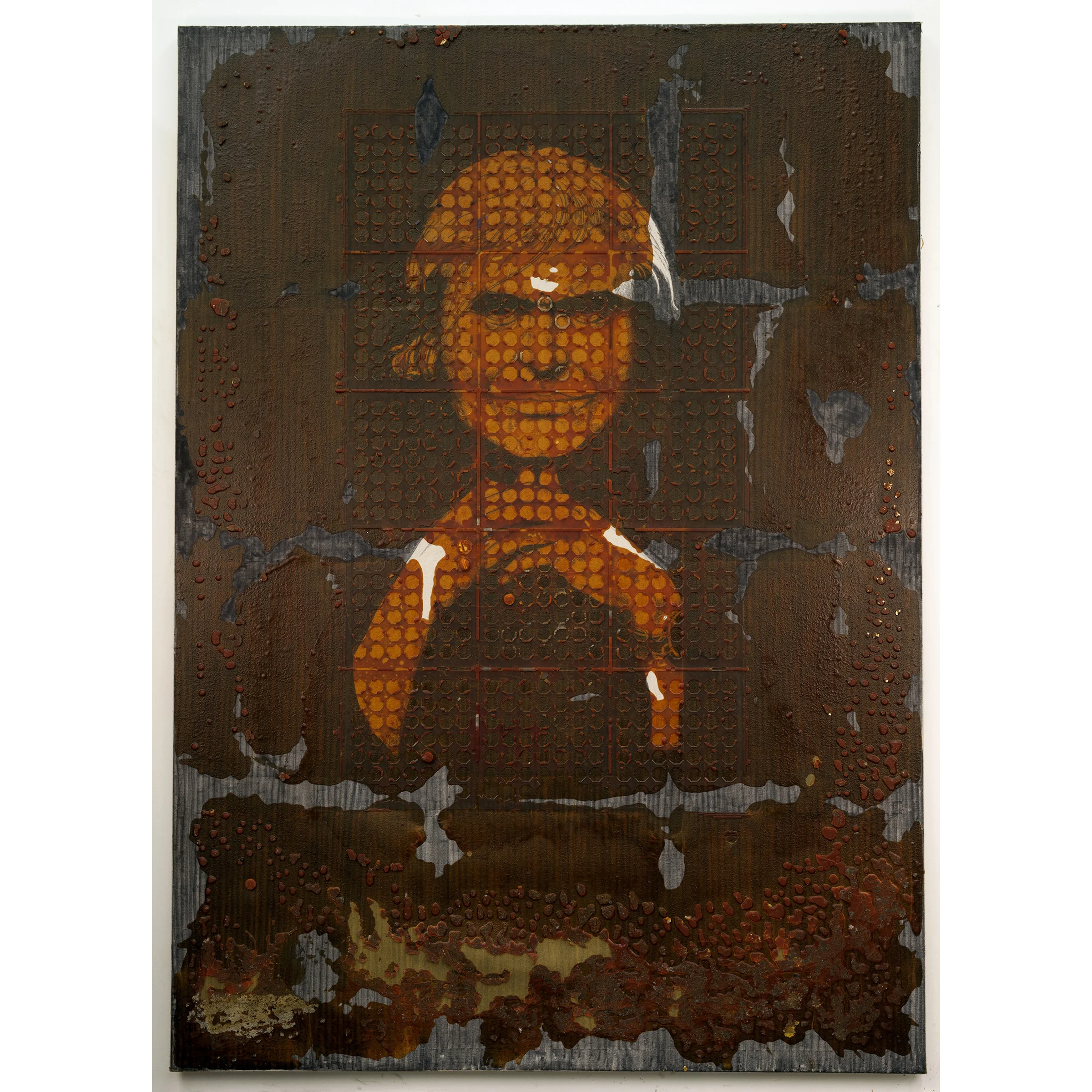 JPW3, Giger confessional , 2015, wax, ink and Sharpie on canvas, 84 x 60 in