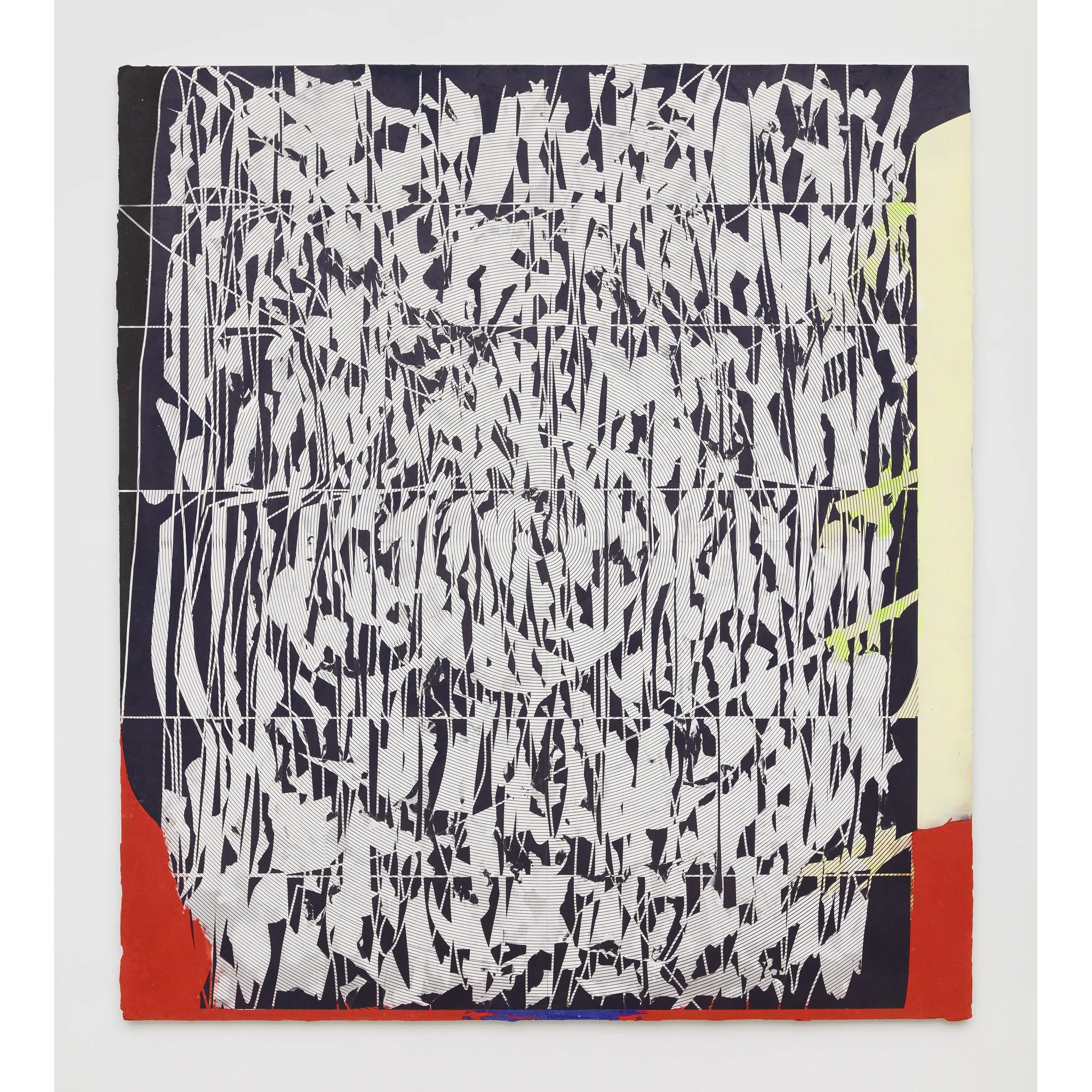 Nicolas Roggy, Untitled , 2014, primer, modeling paste, pigment, acrylic paint on PVC, 92.9 x 82.7 x 1 in