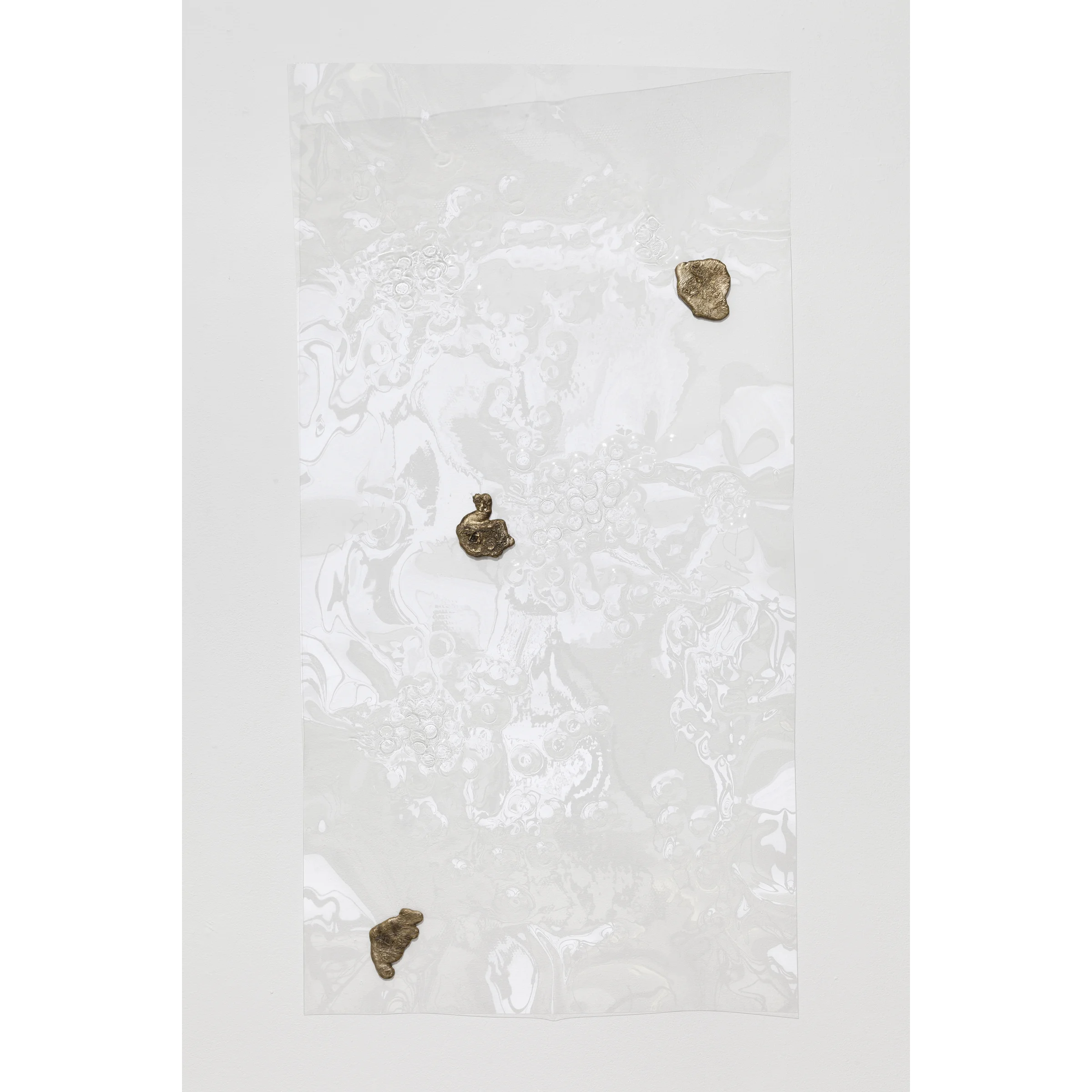 Jory Rabinovitz, Fountain Relief 8 , 2014, vacuformed plastic, melted pennies, 48 x 24 in