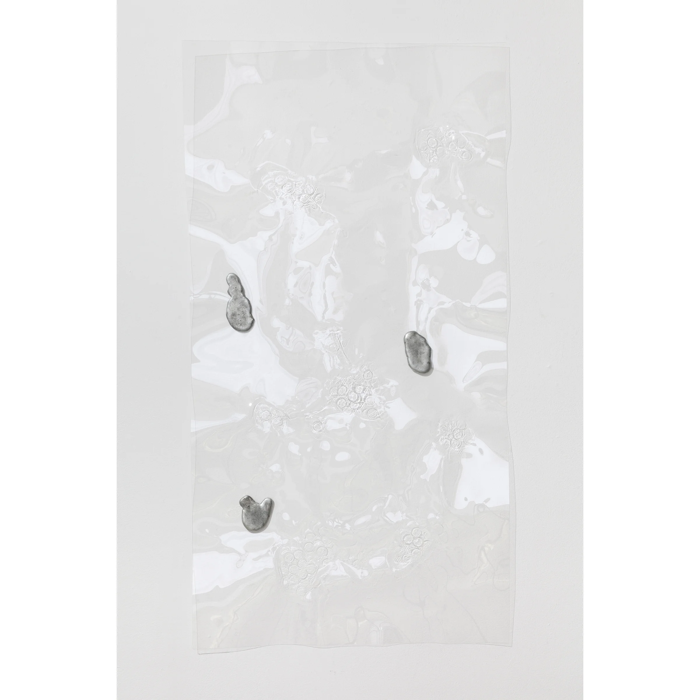 Jory Rabinovitz, Fountain Relief 6 , 2014, vacuformed plastic, melted pennies, 48 x 24 in