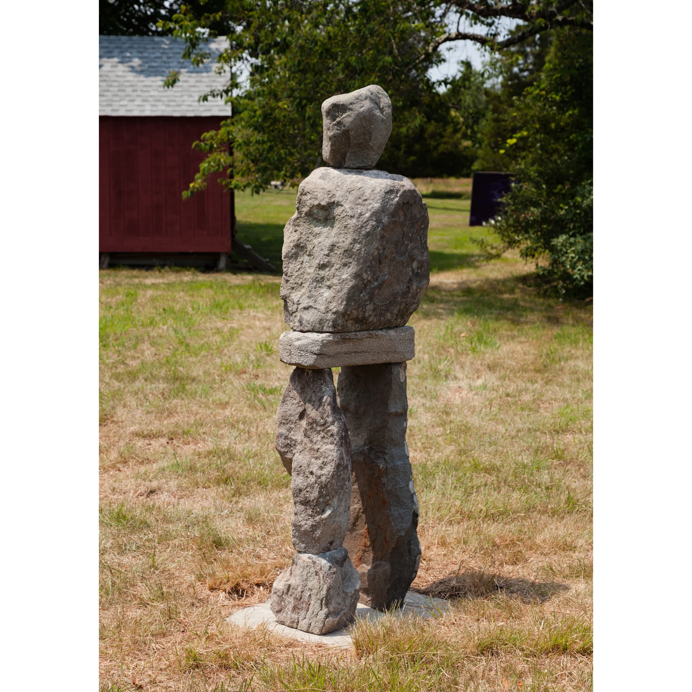 Ugo Rondinone, The Foolish , 2014, bluestone and steel, 75 x 21 x 18 in
