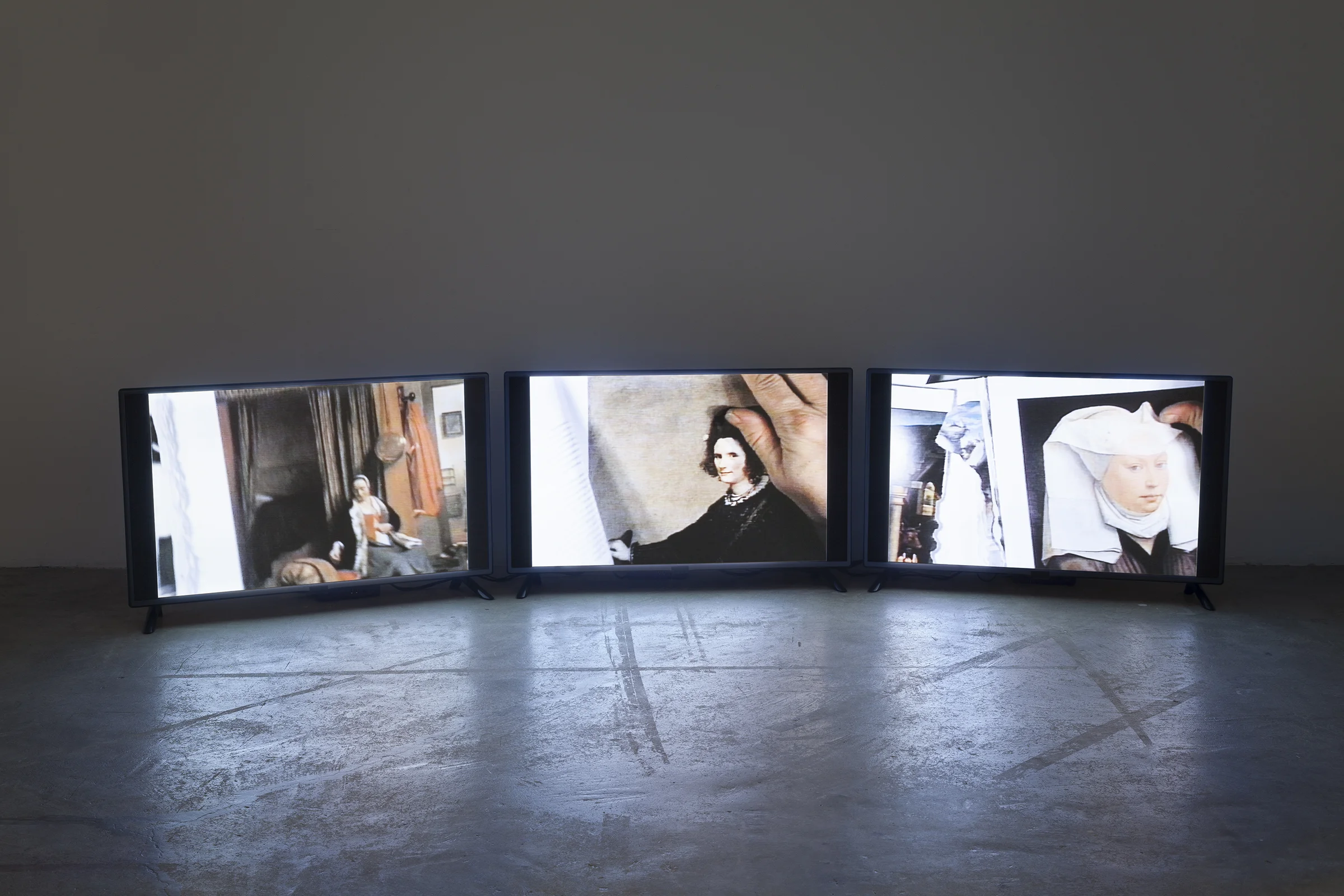Michel Auder, Gemälde I , 2015, 3 channel video installation, Betamax video transferred to digital video, loop, duration variable, Edition of 5 plus II AP