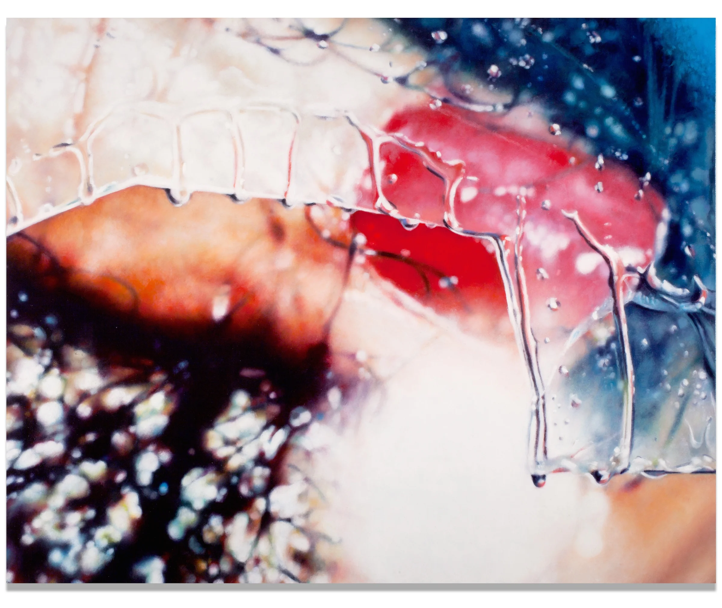 Marilyn Minter, Cracked Up , 2013, enamel on metal, 24 x 30 in, Courtesy the Artist and Salon 94, New York 