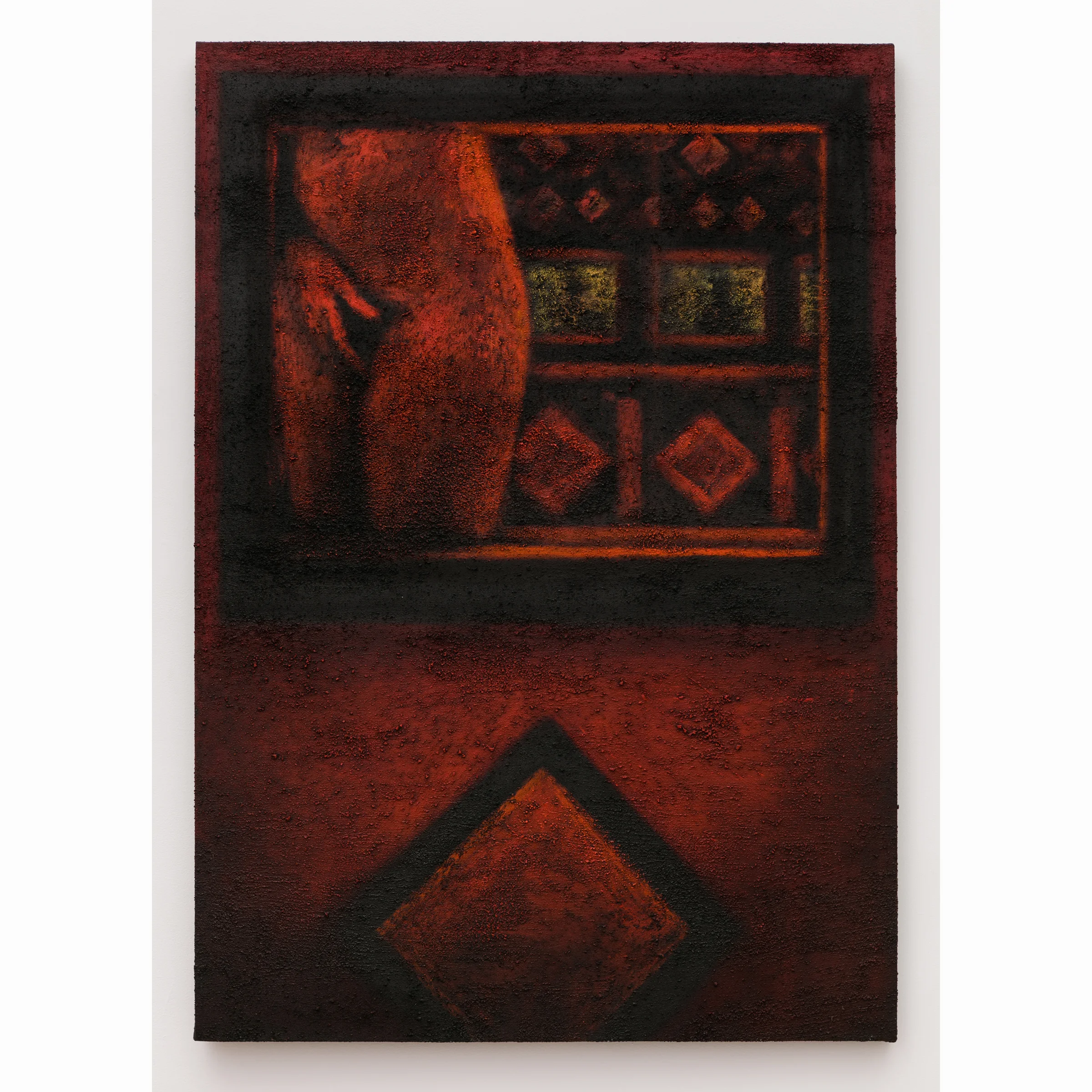 Jane Dickson, Peep 2 , 1992-1996, oil pummice on canvas, 57 x 40 in, Courtesy the Artist 