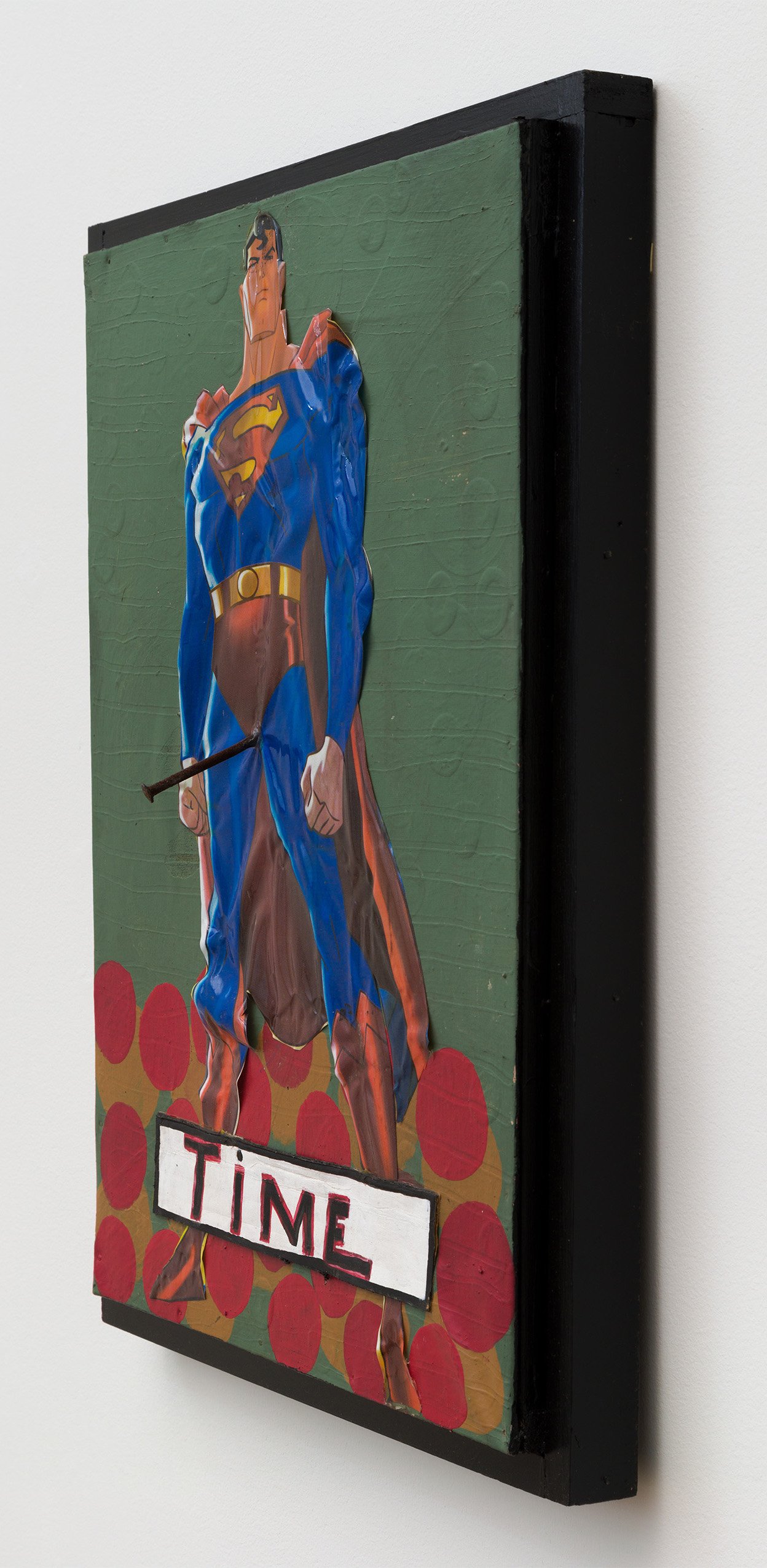  Tyree Guyton,  Man of Steel , 2010, paint on wood with plastic, 19 1/2 x 25 1/2 in 