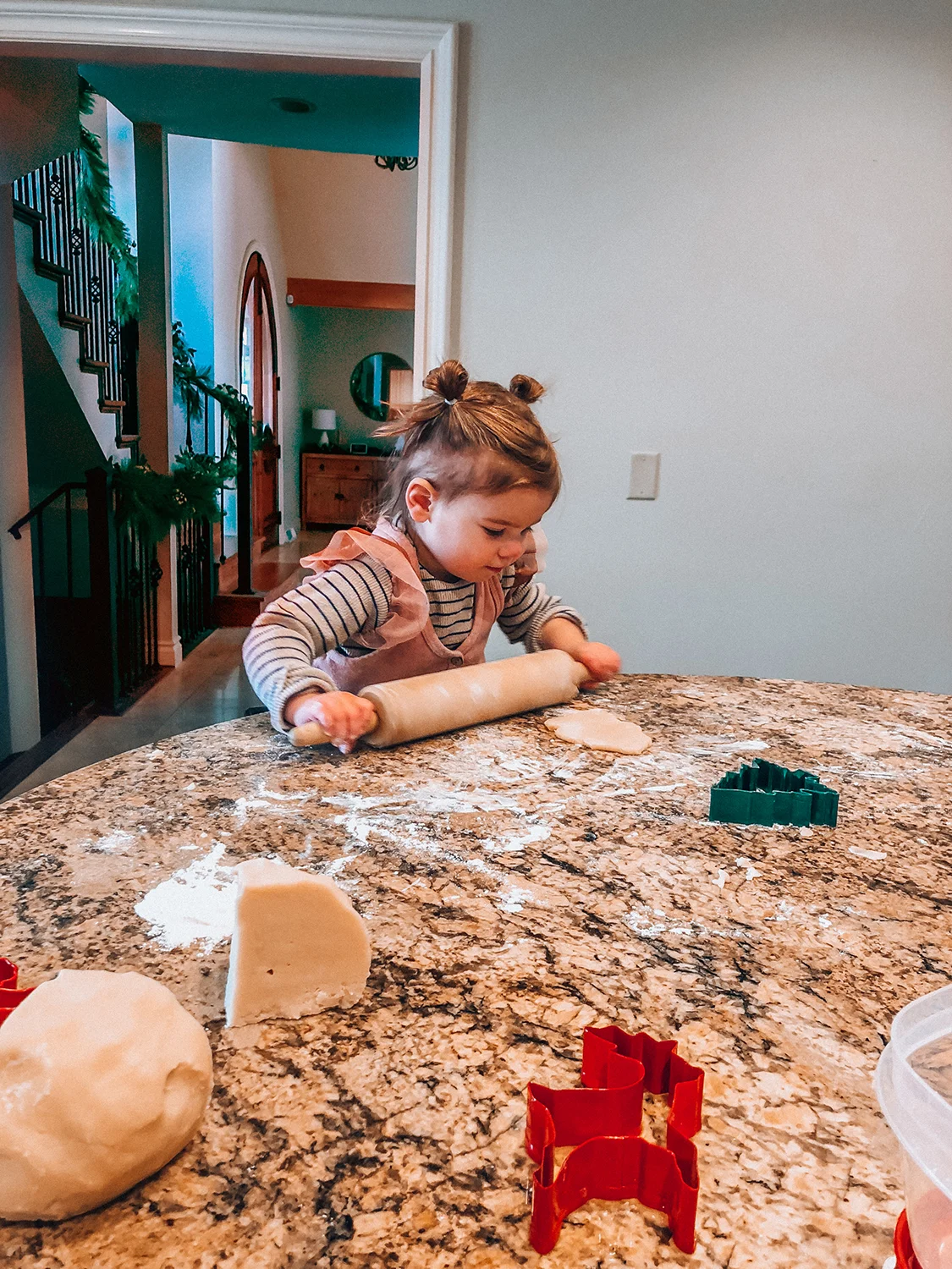 B loved making cookies with Lolly the week of Christmas! We broke in our kitchen and oven with sugar cookies - the best way to break in any kitchen I think.