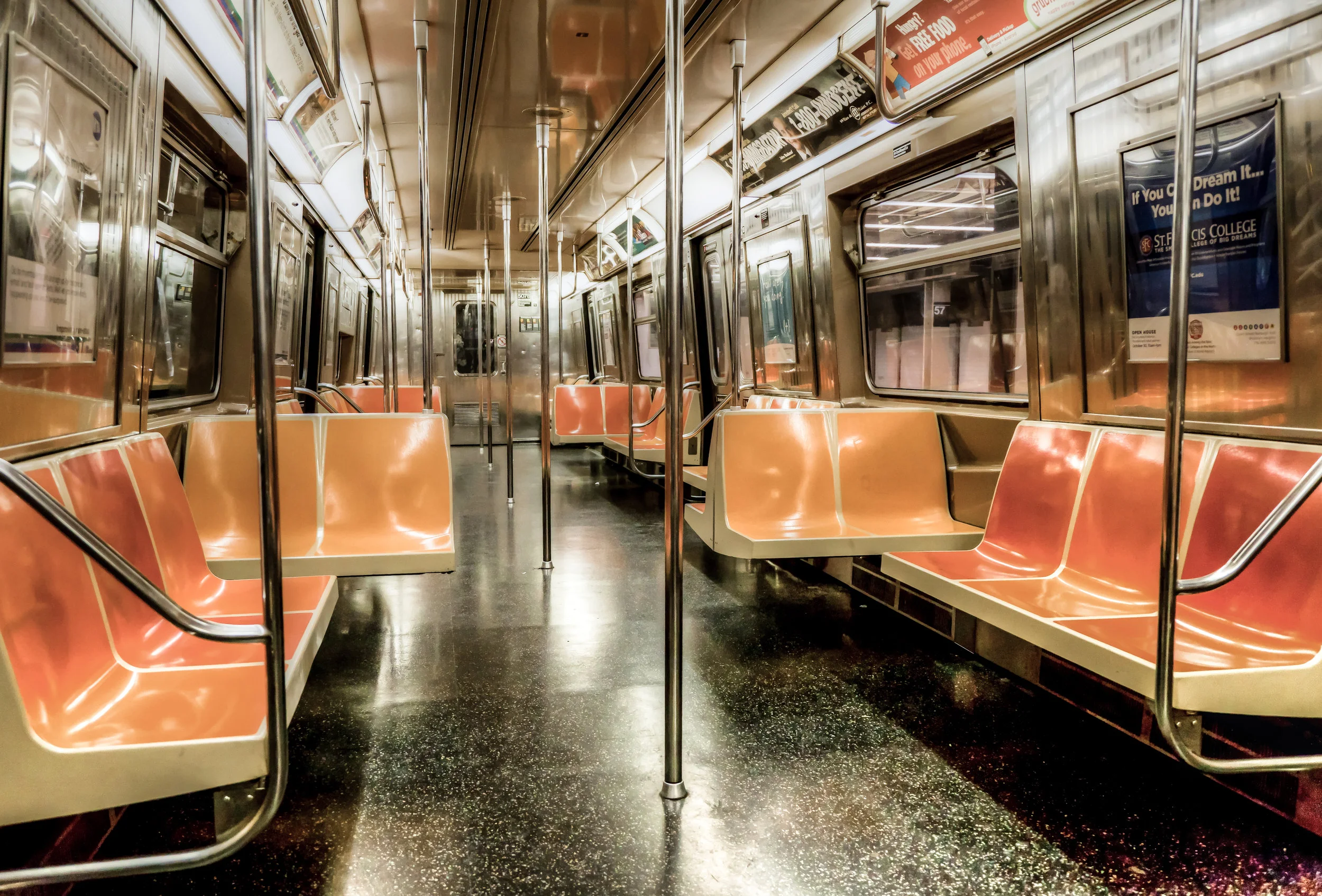 The strange silence of a New York Metro.
