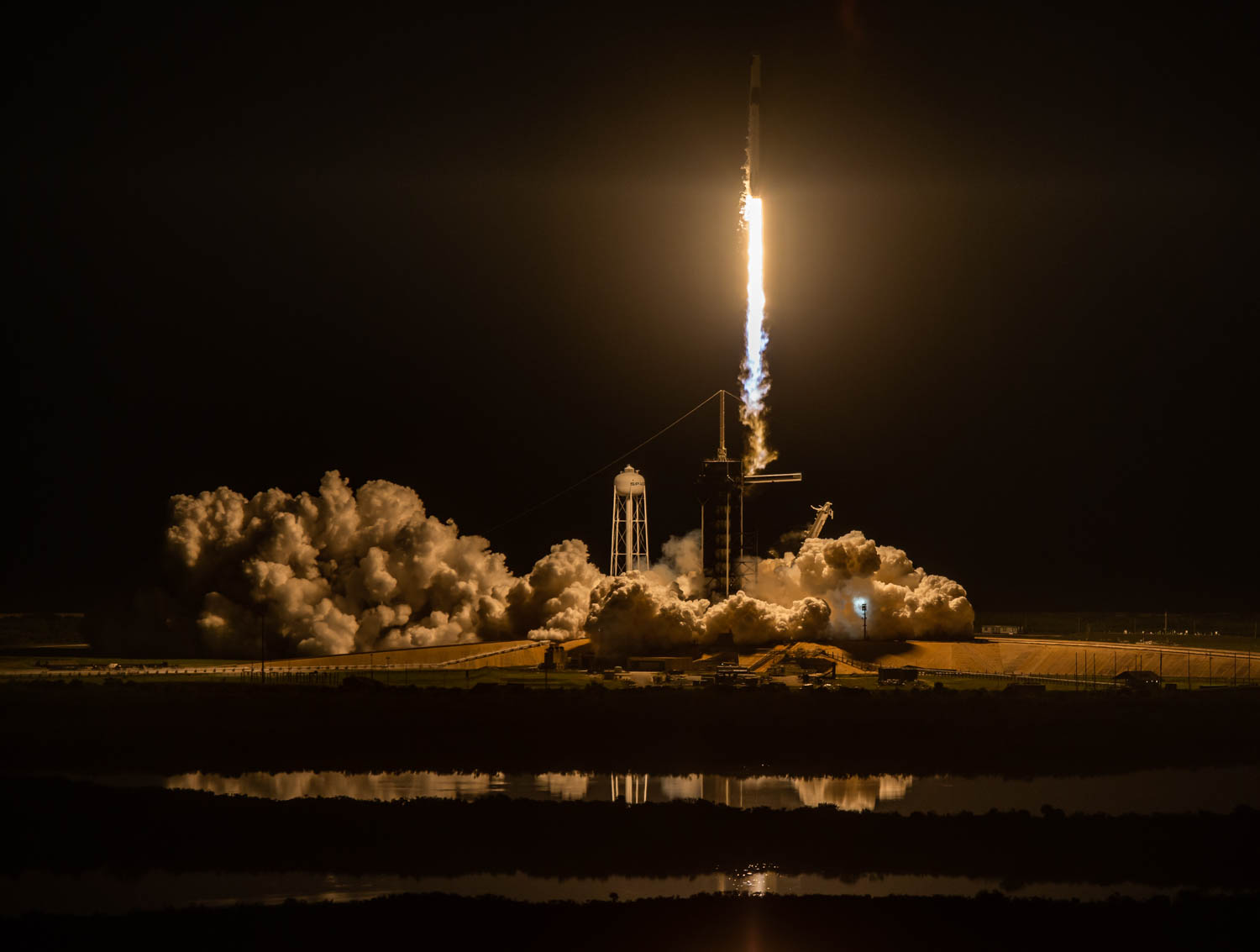  March 2 - 2019, a SpaceX’s Falcon 9 rocket liftoffs from Launch Pad 39 at the Kennedy Space Center in Florida, delivering the first Crew Dragon capsule to the International Space Station on its DM-1 Mission. 