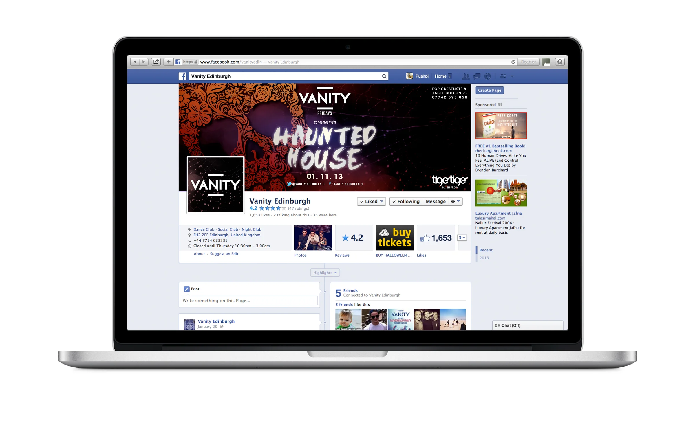 Social media promotion for Halloween, 2013. 