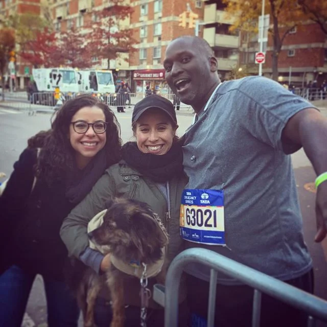 Super proud of this guy!!!! Had time to stop for a pose 😏@commanderblack #nycmarathon